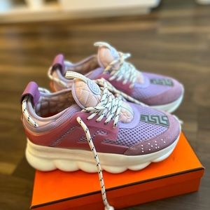 Womens Versace Trigeca low top sneakers in Pink